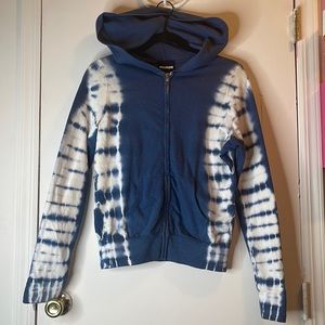 Monrow Tie Dye Zip Up Sweater
